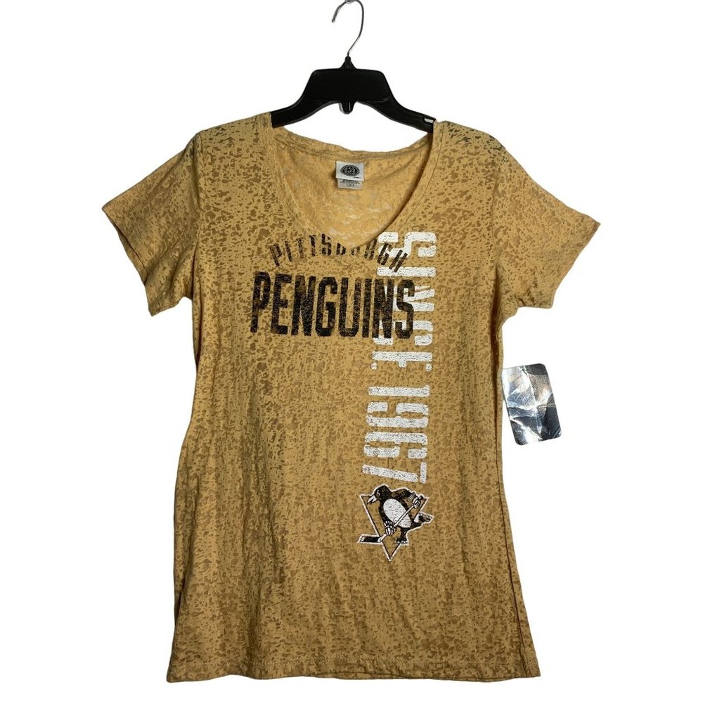 Pittsburgh‎ Penguins NHL Burnout T Shirt Womens L 12-14